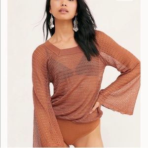 Free People Bell Sleeve Mesh Onesie